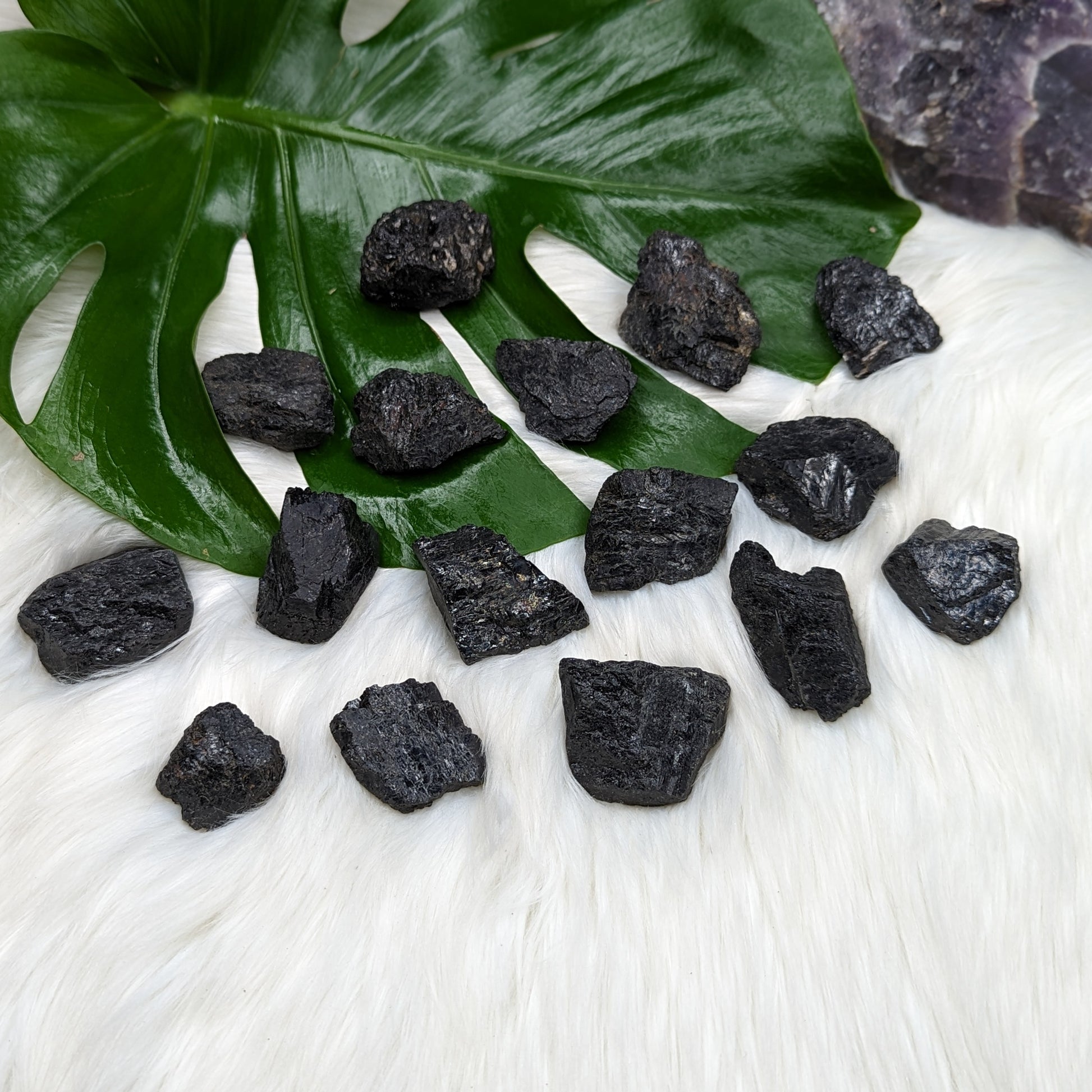 Black Tourmaline Chunky Stones ~ Sets of 4 - Earth Family Crystals