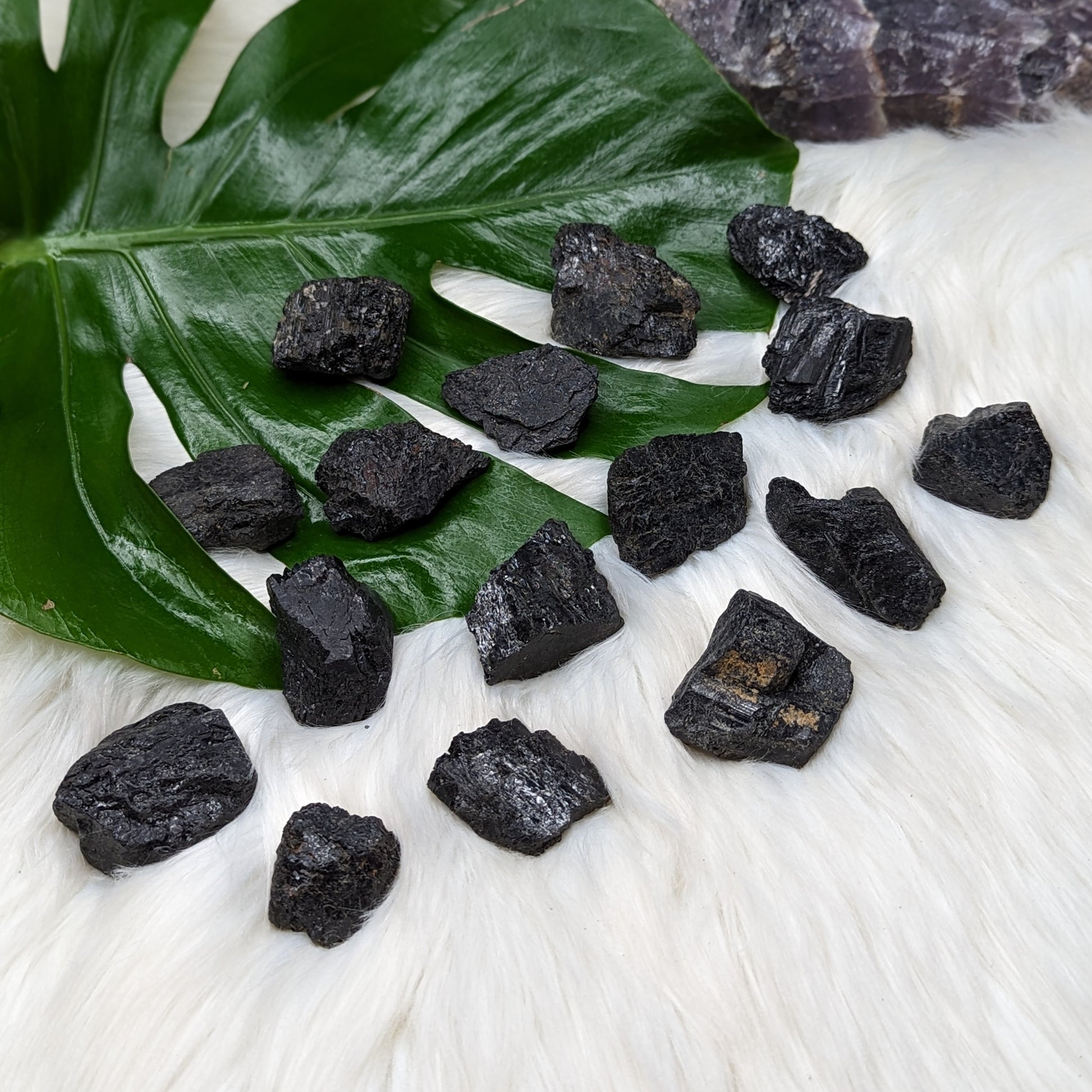 Black Tourmaline Chunky Stones ~ Sets of 4 - Earth Family Crystals