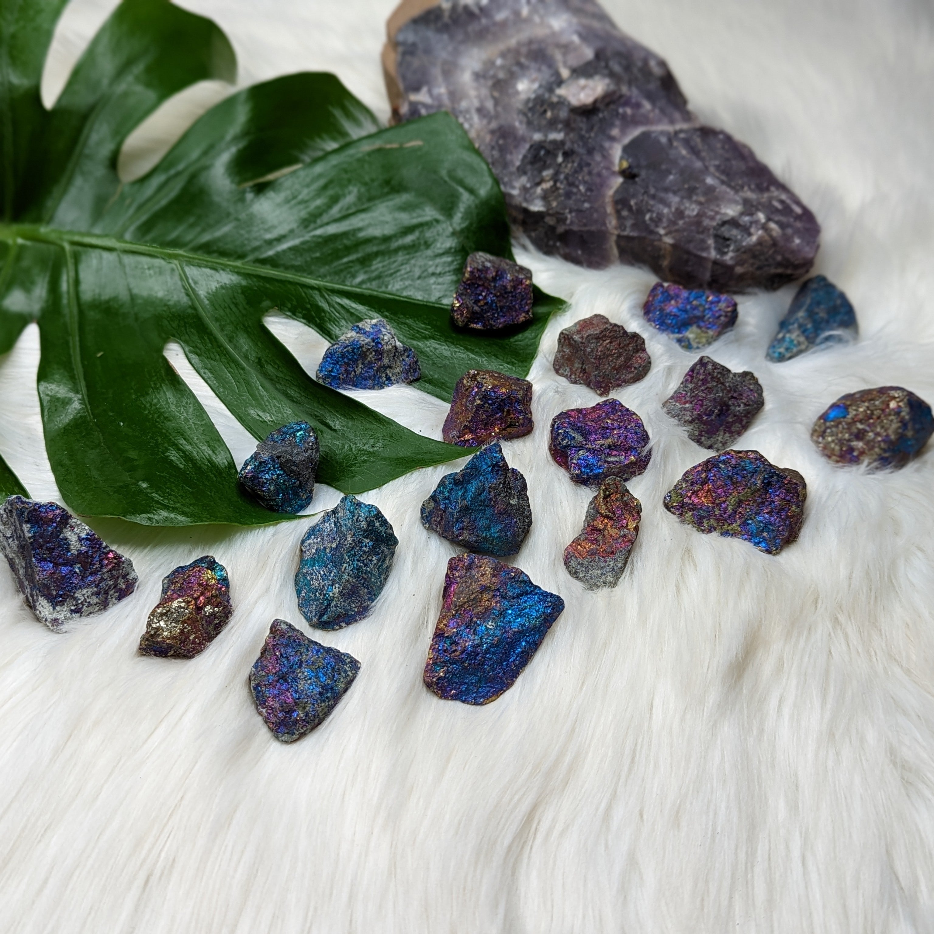 GORGEOUS COLORS Chalcopyrite from Mexico ~ Sets of  6 - Earth Family Crystals