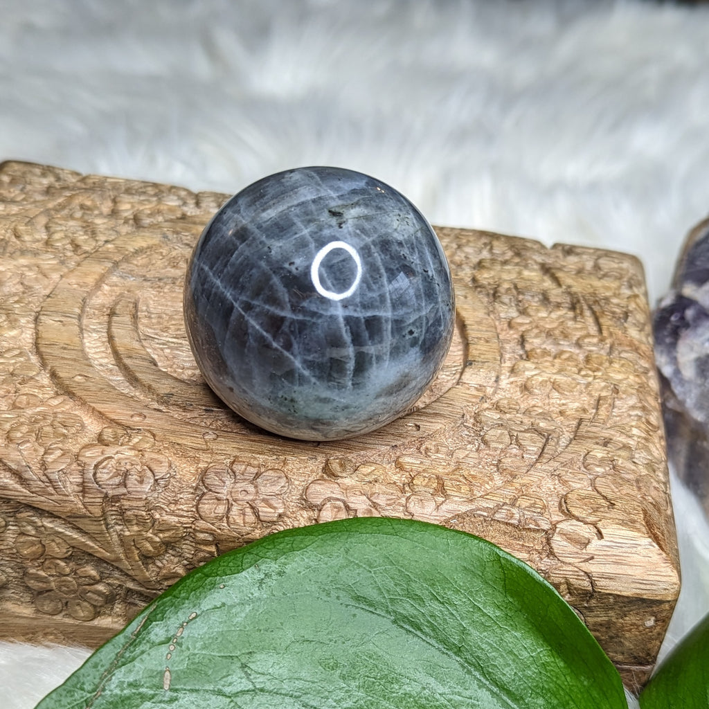 Rainbows with Flash Labradorite Sphere~ Healing and Encouraging - Earth Family Crystals