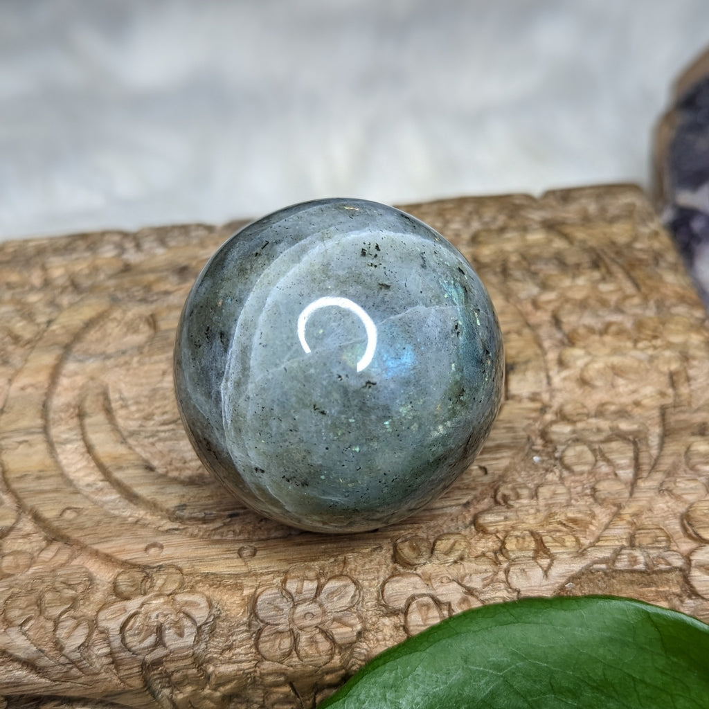 Rainbows with Flash Labradorite Sphere~ Healing and Encouraging - Earth Family Crystals