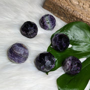 Dazzling, Gemmy and Royal Deep Purple Flourite ~Faceted Sphere Carving - Earth Family Crystals
