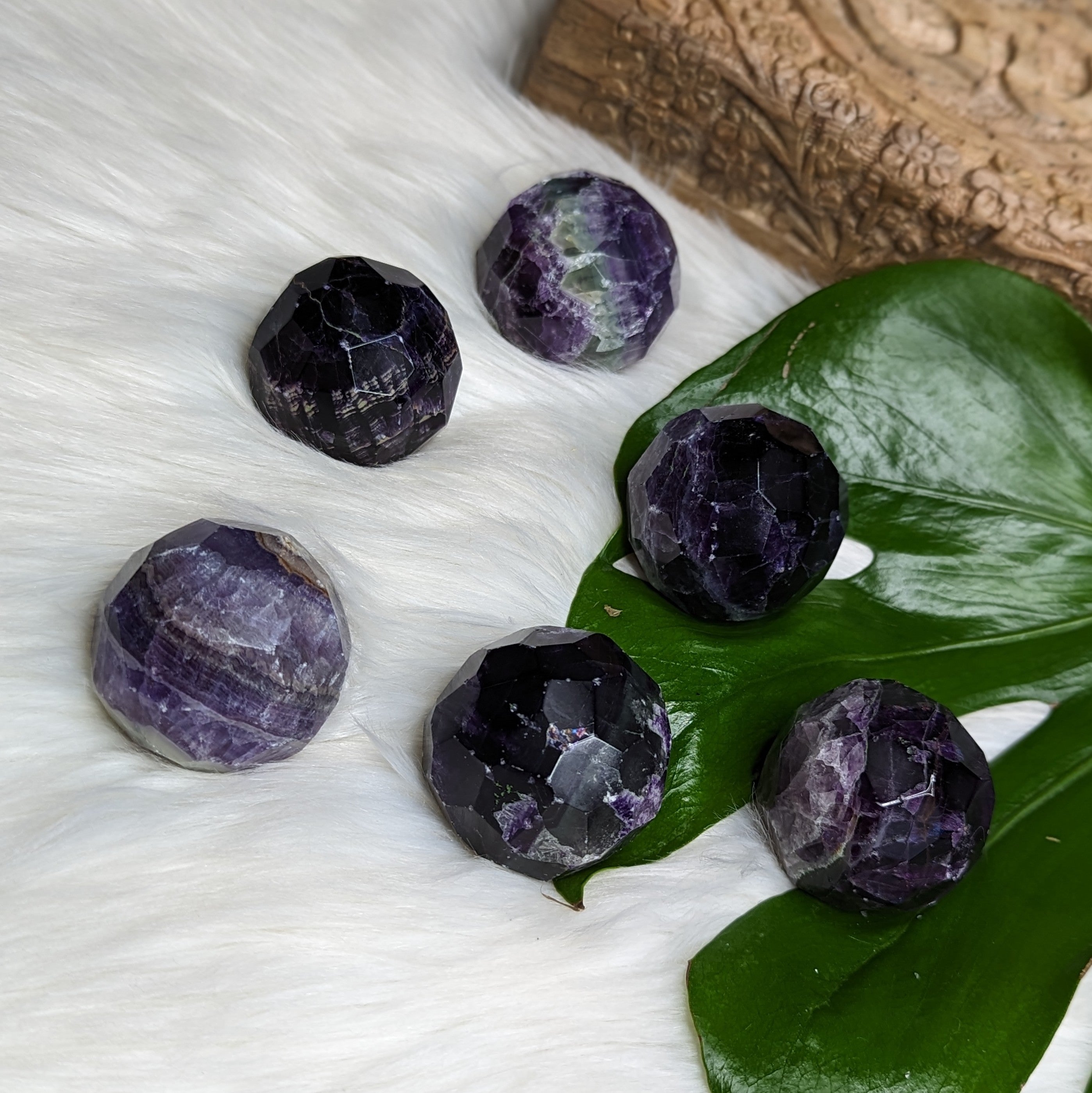 Dazzling, Gemmy and Royal Deep Purple Flourite ~Faceted Sphere Carving - Earth Family Crystals