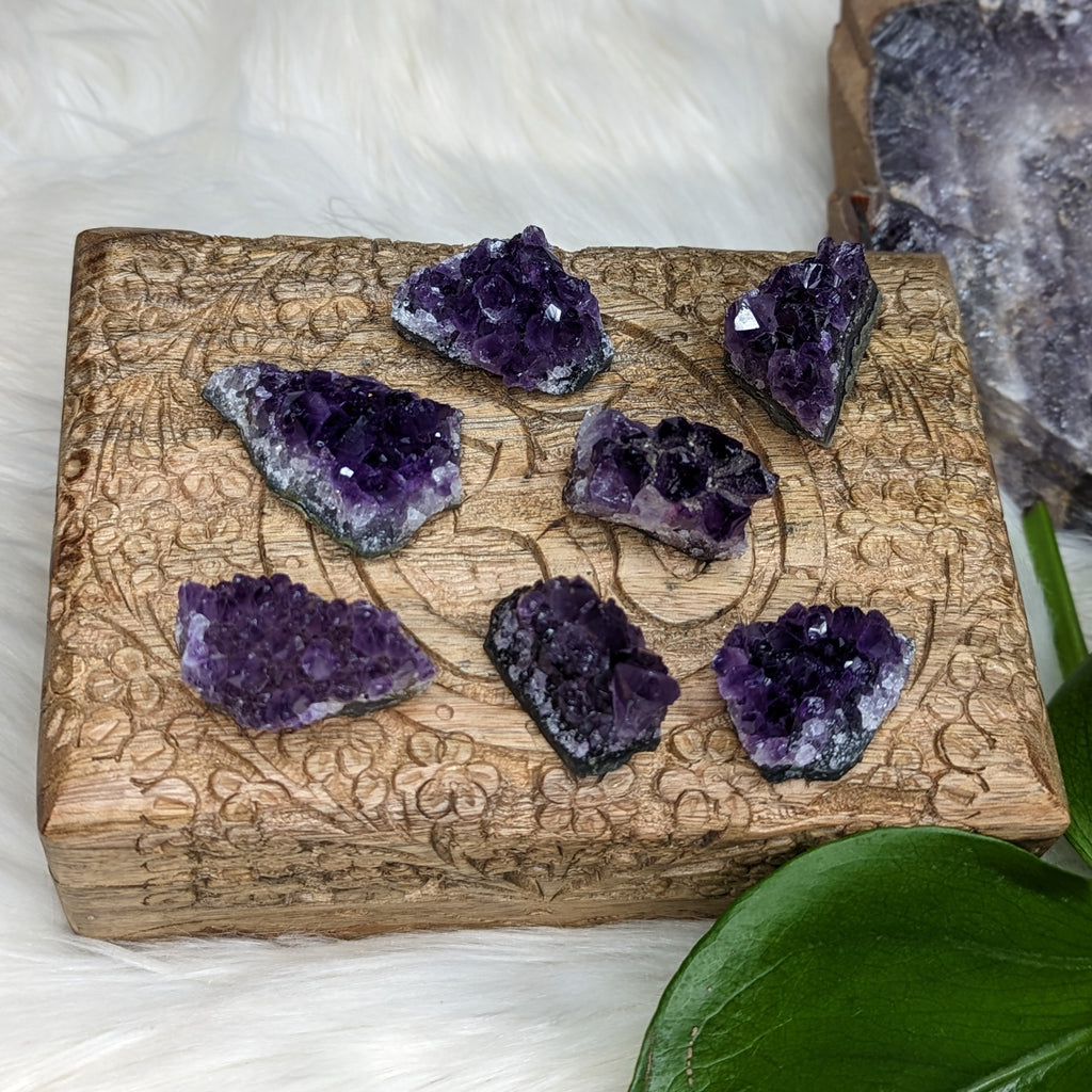 Gemmy Dark Purple Amethyst Druzy Chunks - Earth Family Crystals