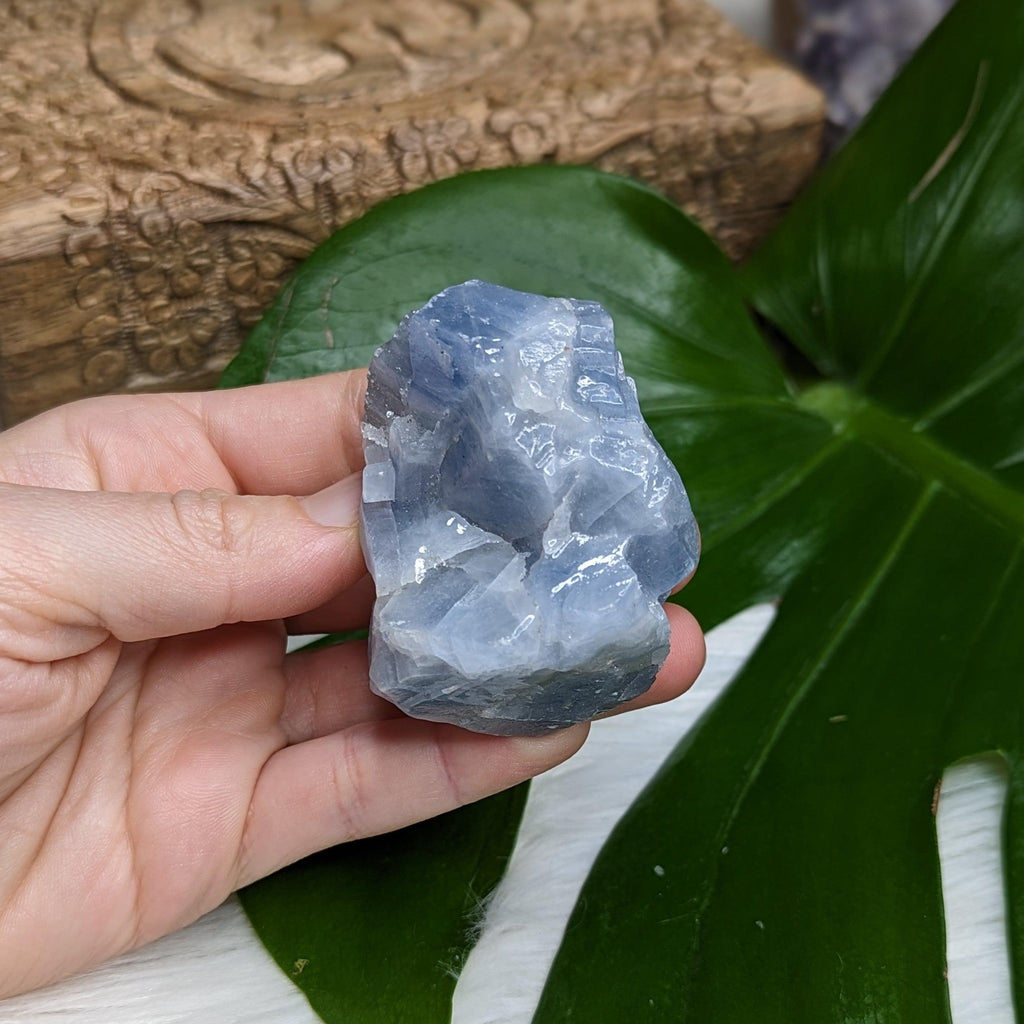 Mighty Blue Raw Calcite *FREE-FORM SPECIMEN FROM MEXICO - Earth Family Crystals