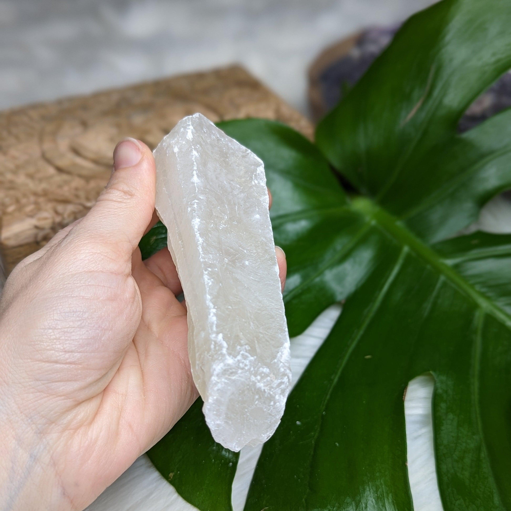 Chunk of Ice White Calcite Specimen from Mexico - Earth Family Crystals
