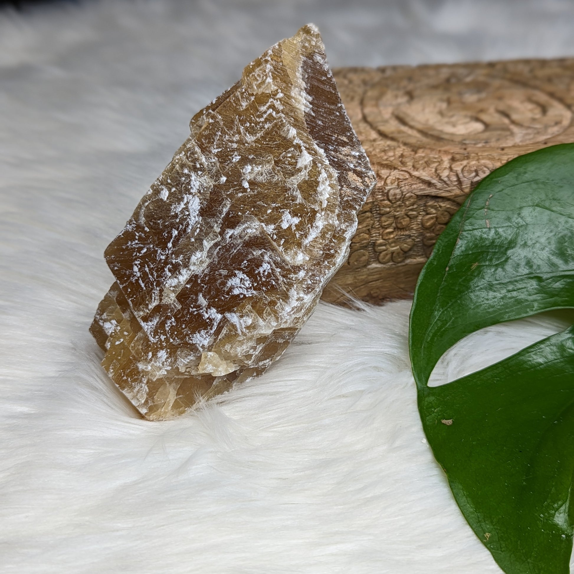 Honey Calcite from Mexico - Earth Family Crystals
