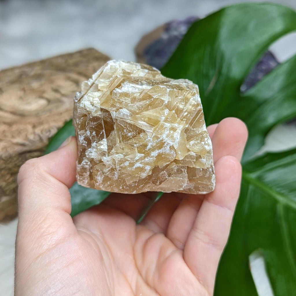Chunky Honey Calcite Specimen from Mexico - Earth Family Crystals