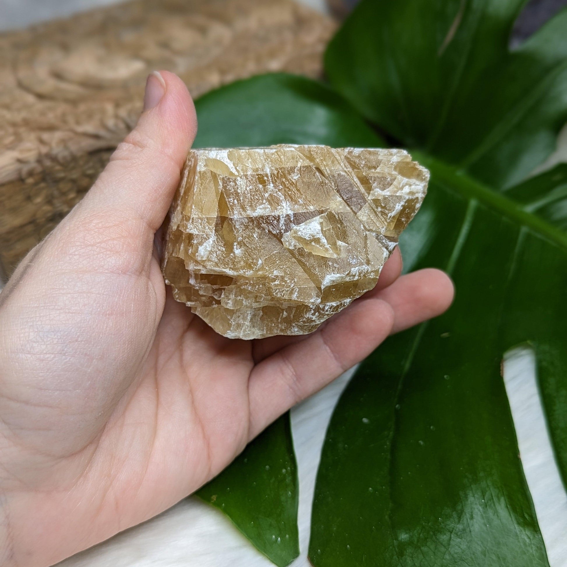 Chunky Honey Calcite Specimen from Mexico - Earth Family Crystals