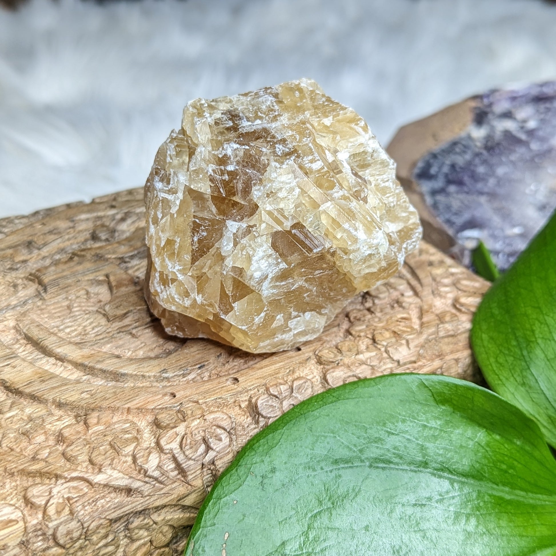 Chunky Honey Calcite Specimen from Mexico - Earth Family Crystals