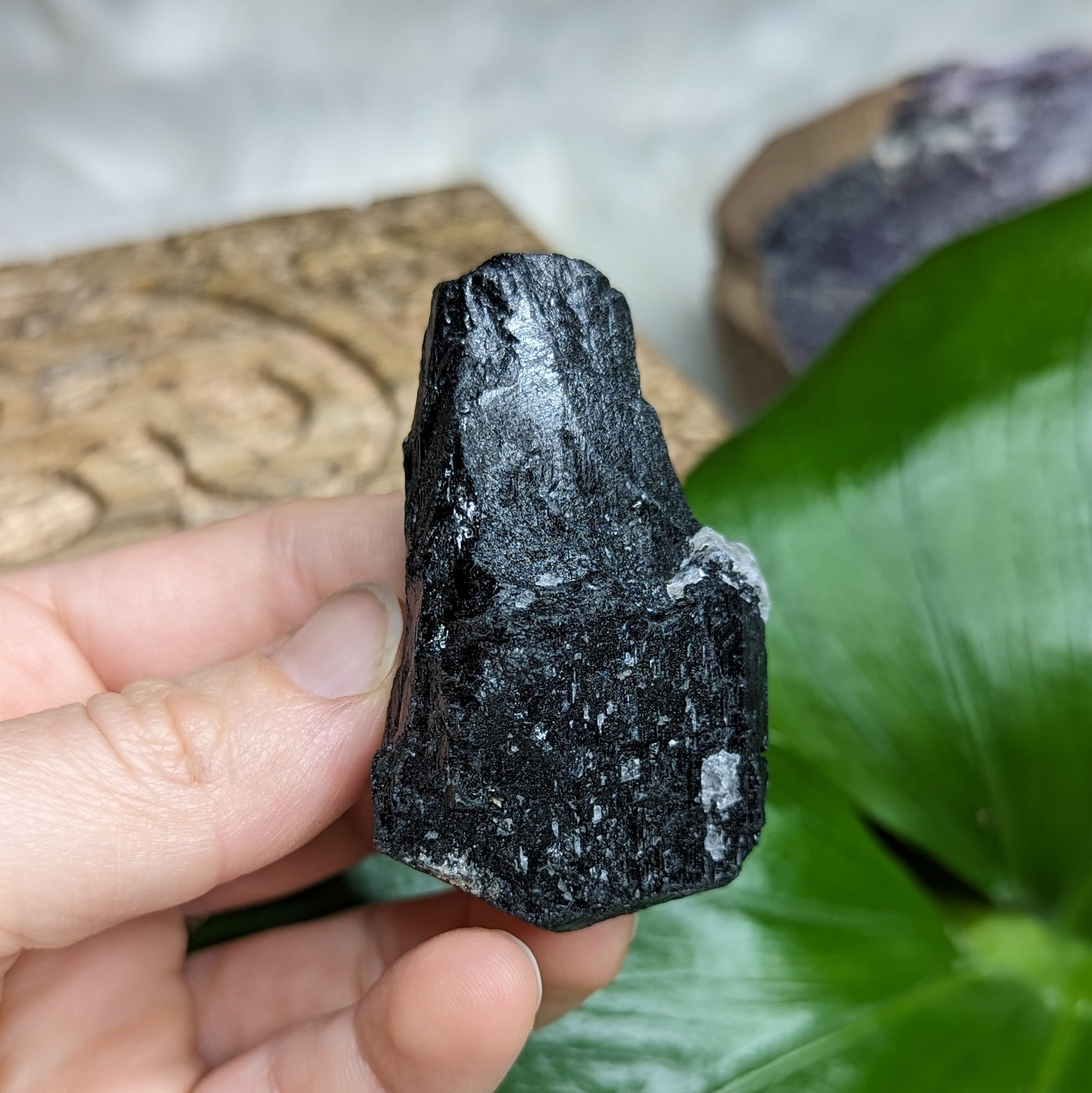 Chunky AA Black Tourmaline Natural Specimen~ Gemmy Protective Pocket Stone - Earth Family Crystals