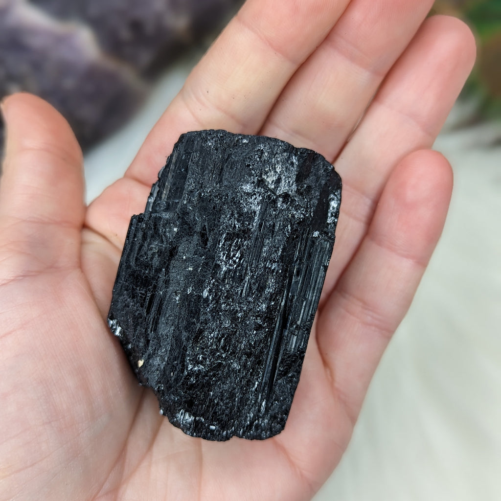 Black Tourmaline AA Gemmy Crystal Specimen - Earth Family Crystals