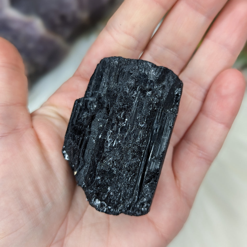 Black Tourmaline AA Gemmy Crystal Specimen - Earth Family Crystals