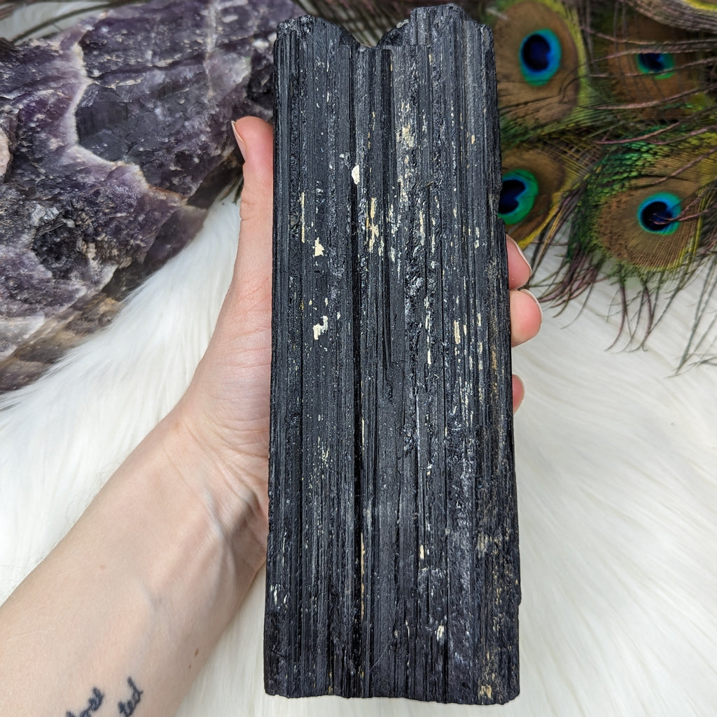Large Black Tourmaline Rod ~ Statement Piece ~ Protection for Your Home - Earth Family Crystals