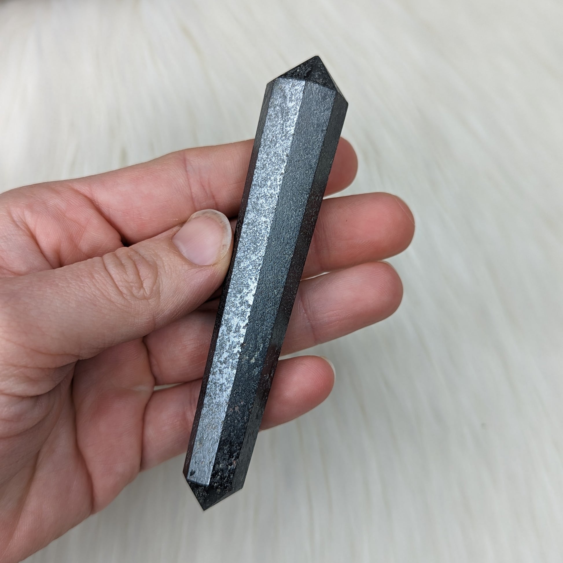 Hematite Healing Wand Carving #4 - Earth Family Crystals