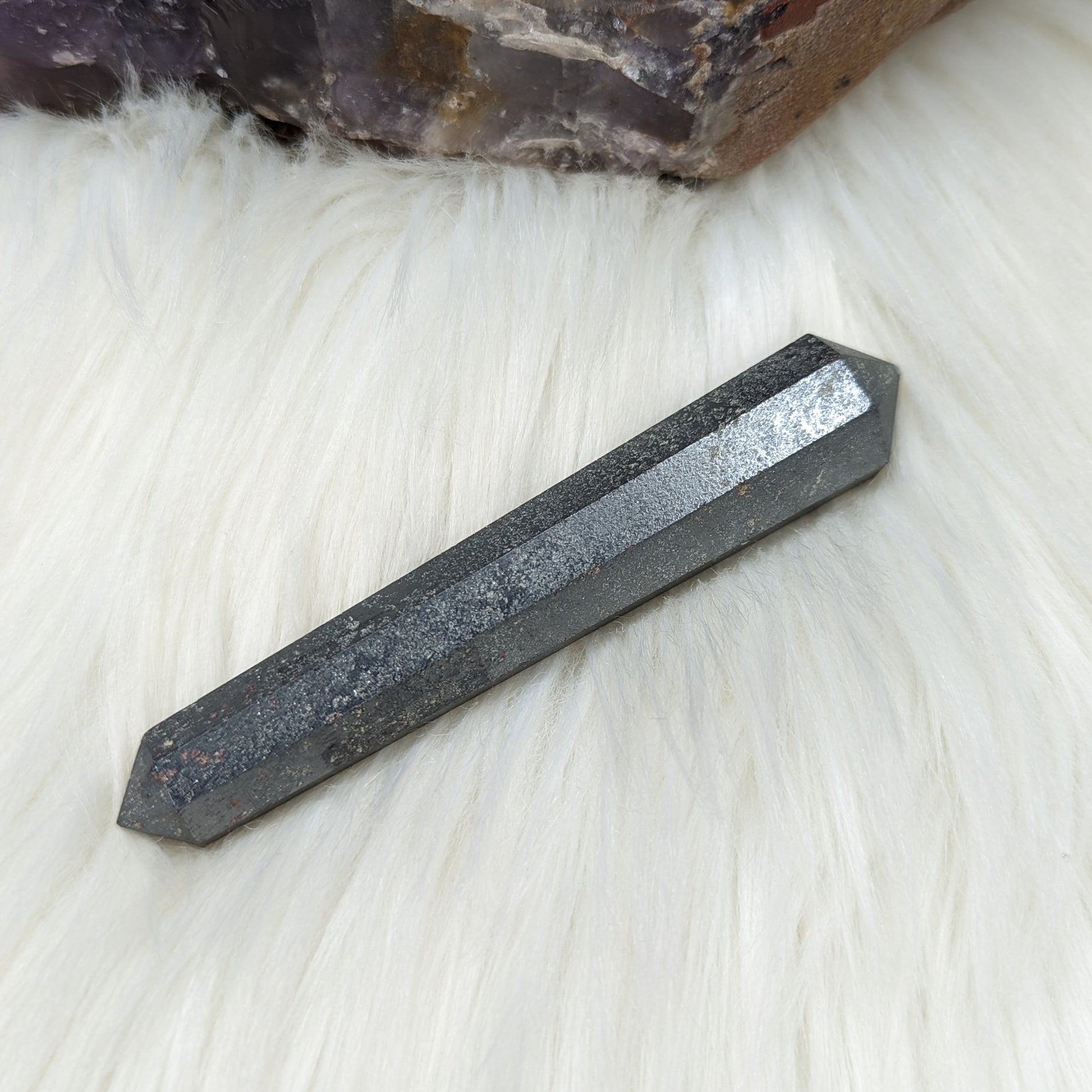Hematite Healing Wand Carving #4 - Earth Family Crystals