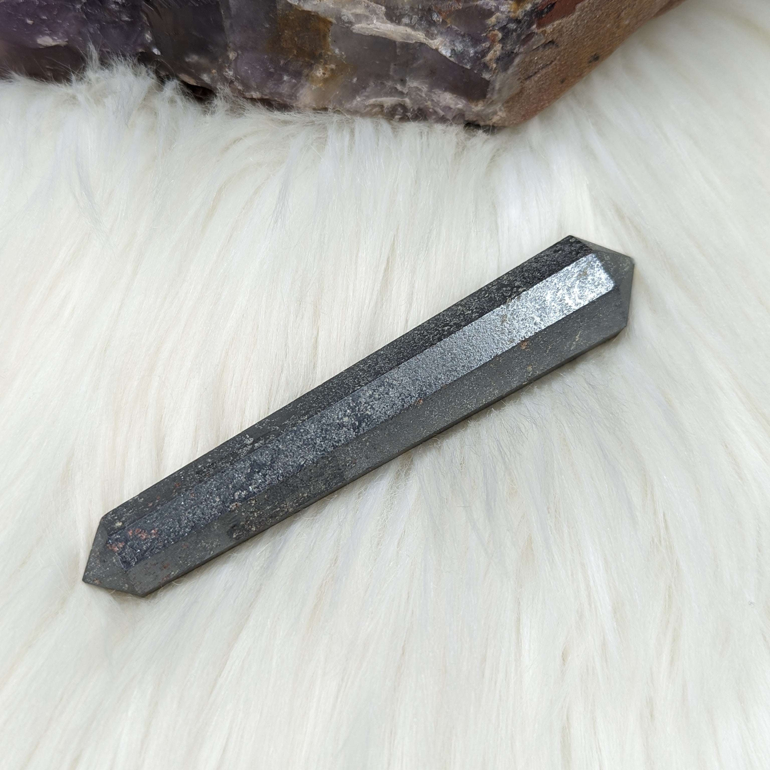 Hematite Healing Wand Carving #4 - Earth Family Crystals