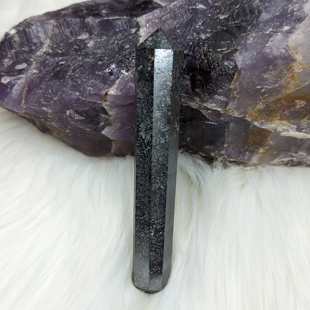Hematite Healing Wand Carving #3 - Earth Family Crystals
