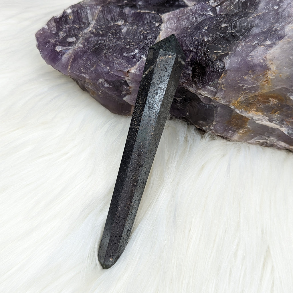 Hematite Healing Wand Carving #2 - Earth Family Crystals