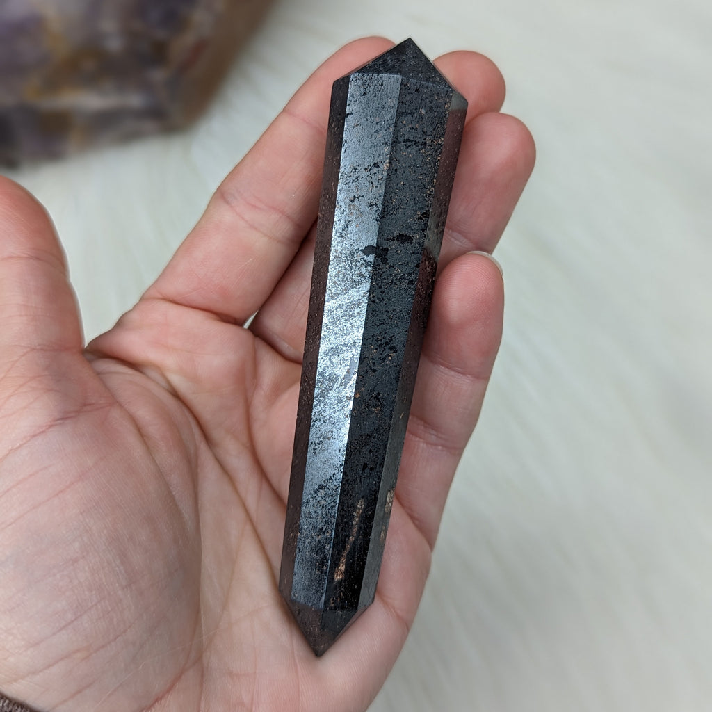 Hematite Healing Wand Carving #1 - Earth Family Crystals