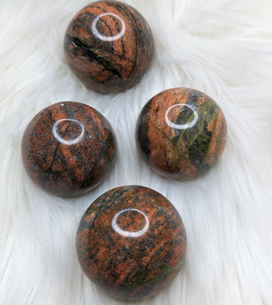 Unakite Sphere Carving~ Uplifting Vibrations of Green and Pink~ - Earth Family Crystals