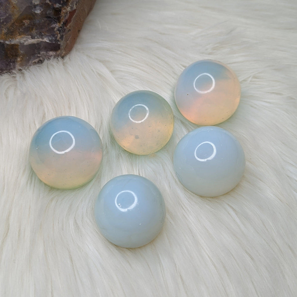 Opalite Glass Sphere Carving - Earth Family Crystals