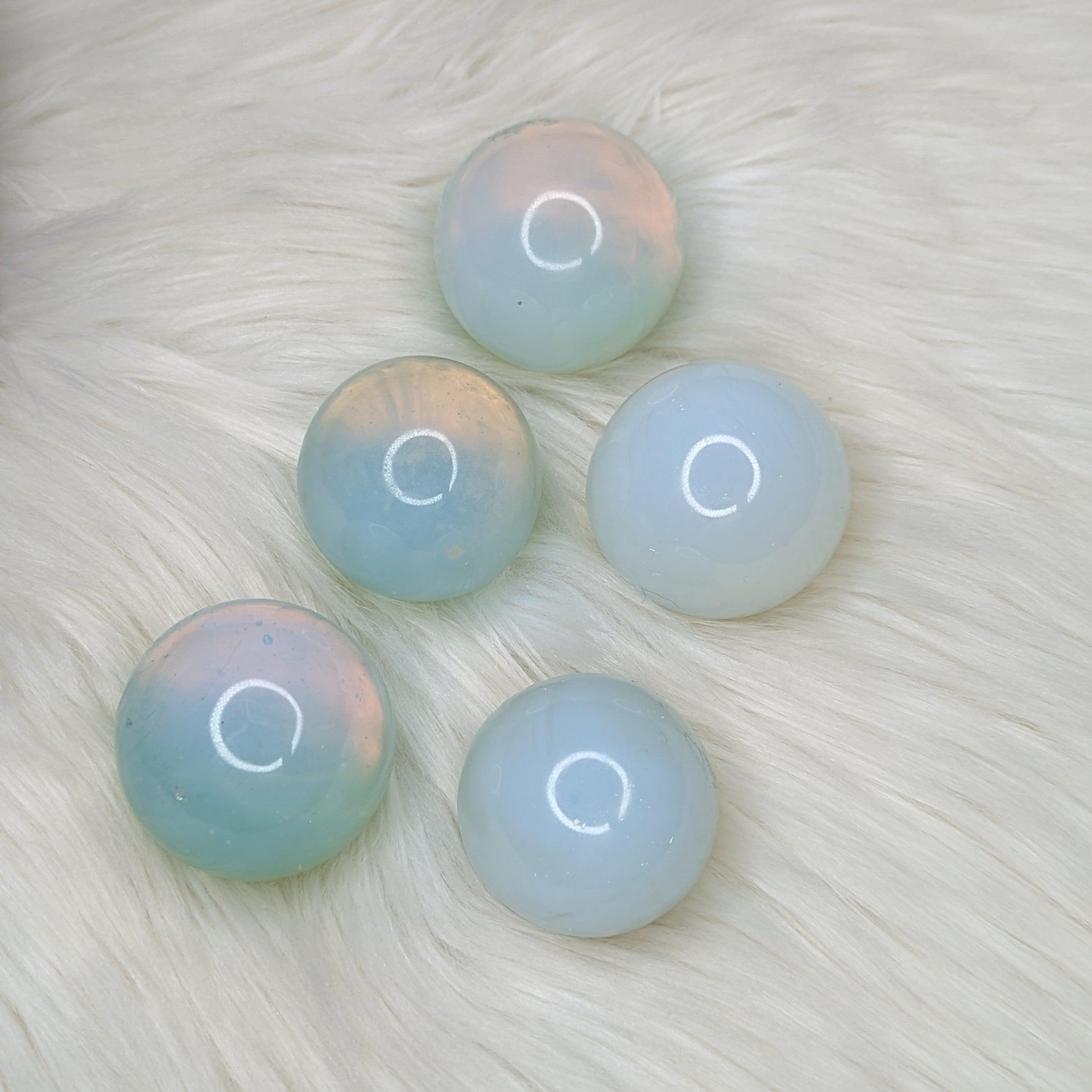 Opalite Glass Sphere Carving - Earth Family Crystals