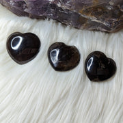 One Unique, Dark Smoky Quartz - Heart Carved Palm Stone ~ Adorable and Grounding ~ - Earth Family Crystals