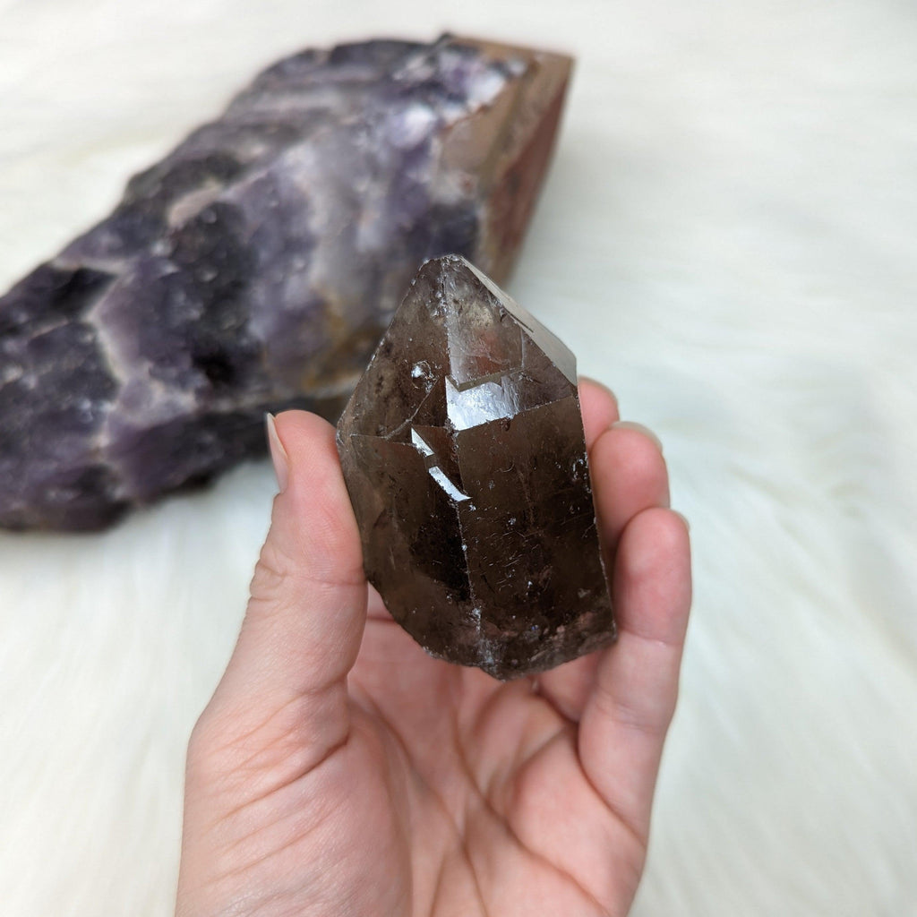 Smoky Quartz Rough Point from Zambia ~Spiritually Stabilizing Point ~ - Earth Family Crystals