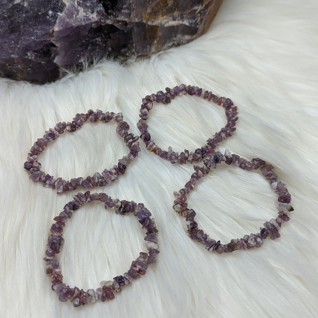 Lepidolite Stretch Bracelet ~Anxiety Support~ - Earth Family Crystals