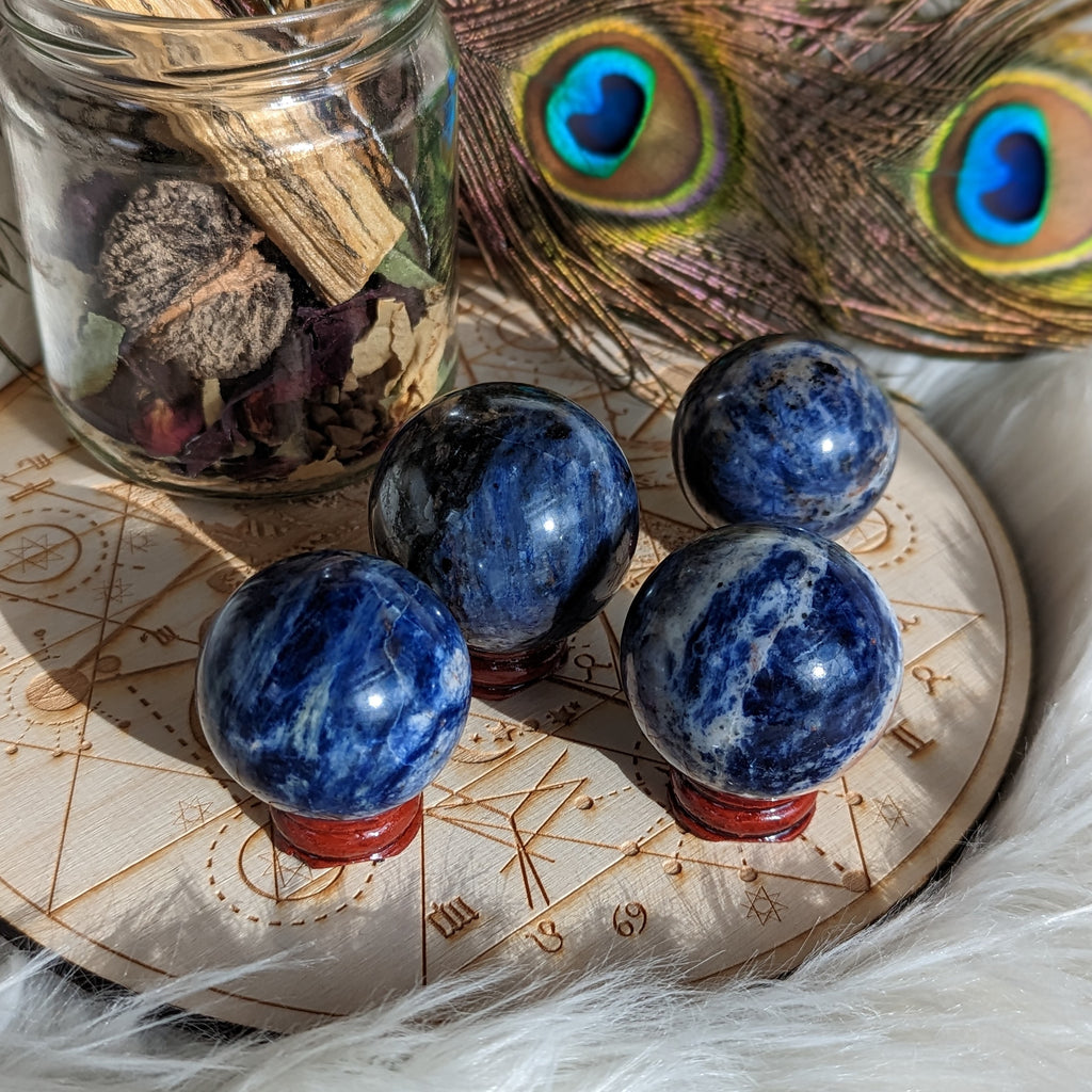Rich Blue Sodalite Spheres ~ Clear the Throat Chakra - Earth Family Crystals