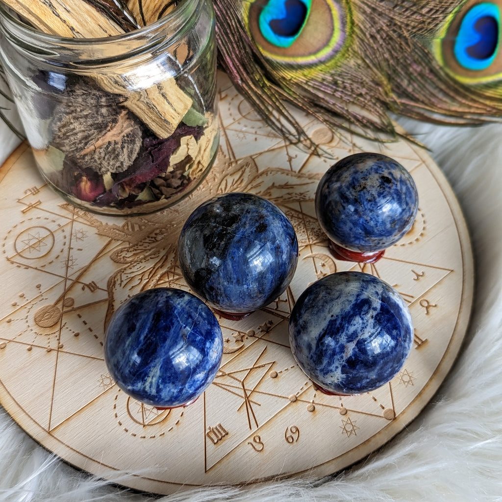 Rich Blue Sodalite Spheres ~ Clear the Throat Chakra - Earth Family Crystals