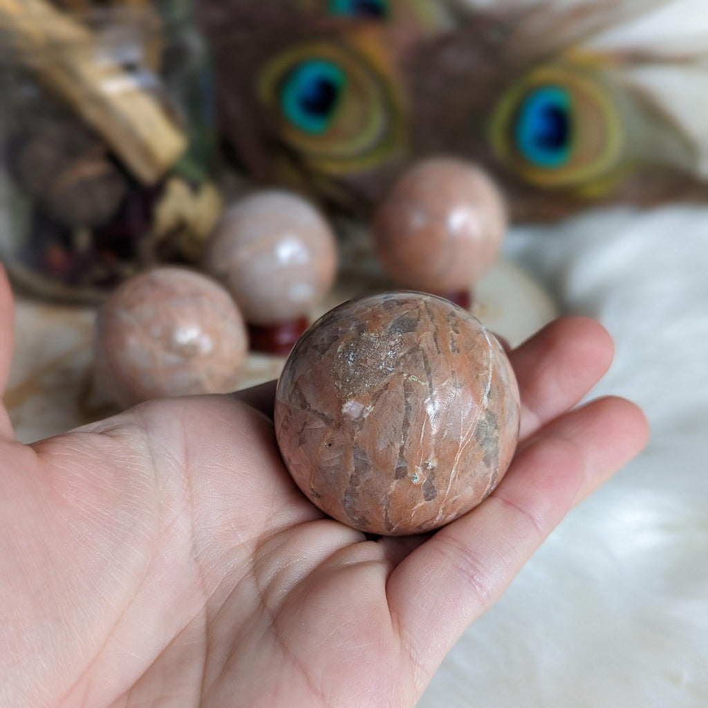 Peach Moonstone Sphere ~ Sacral Chakra Frequency - Earth Family Crystals