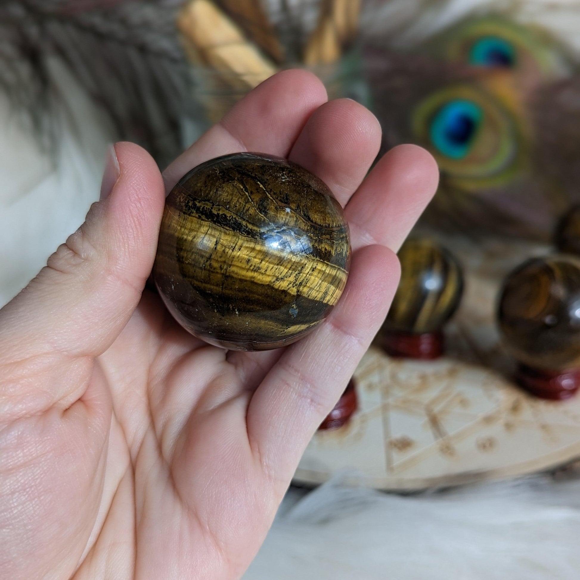 Tigers Eye Sphere ~ Sun and Earth Elements - Earth Family Crystals