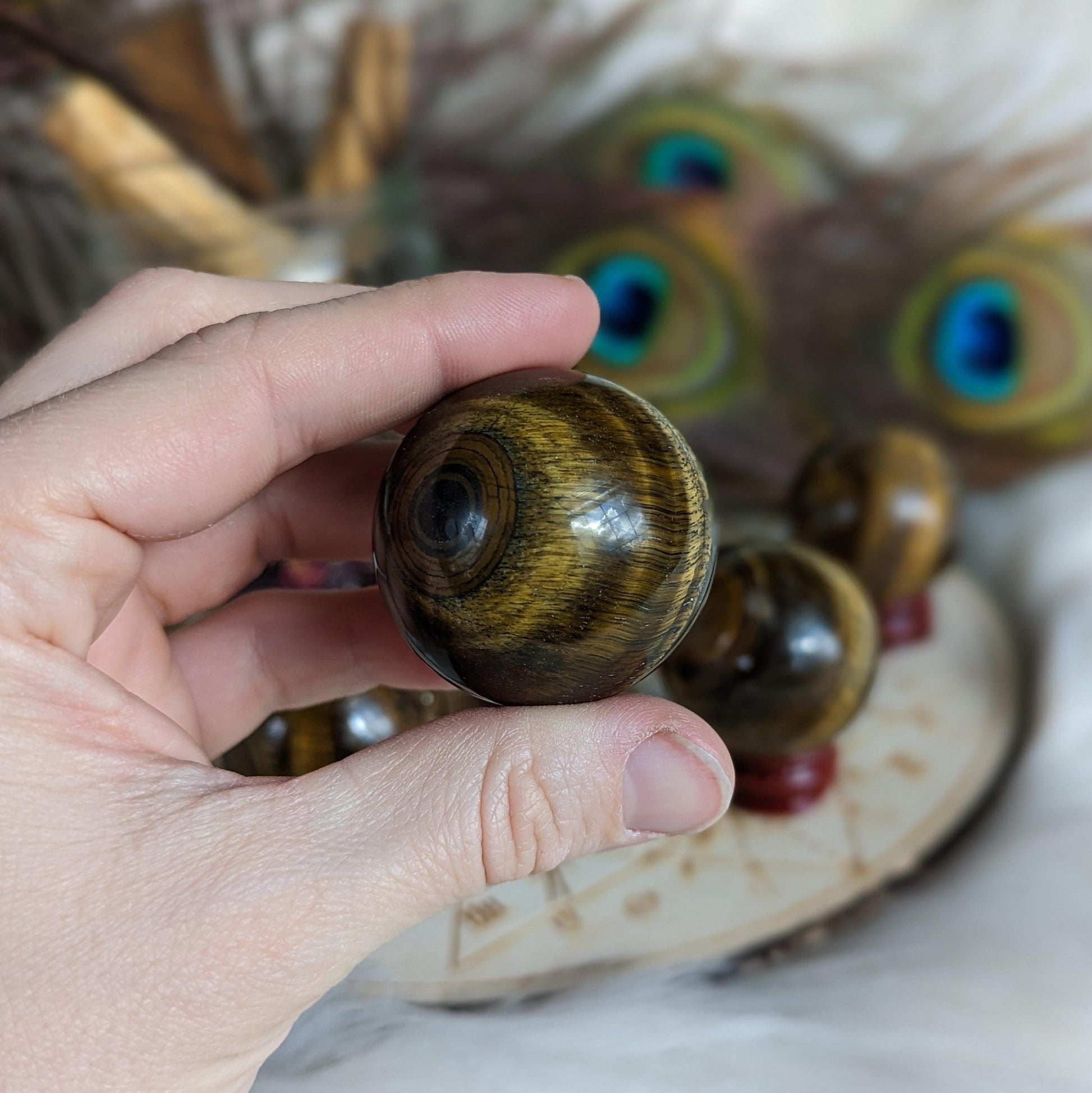 Tigers Eye Sphere ~ Sun and Earth Elements - Earth Family Crystals