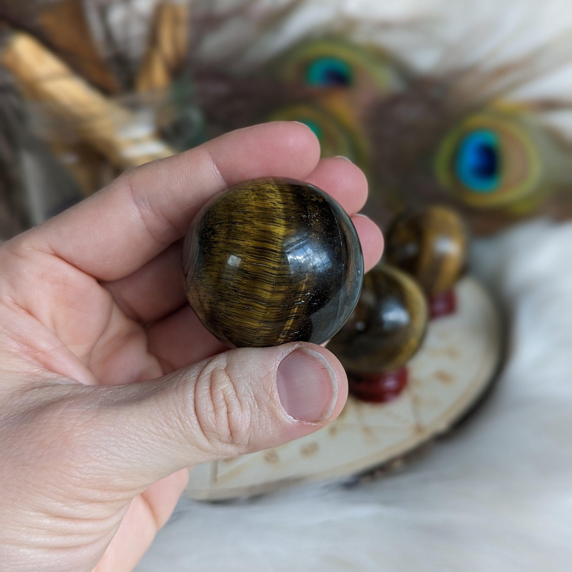Tigers Eye Sphere ~ Sun and Earth Elements - Earth Family Crystals