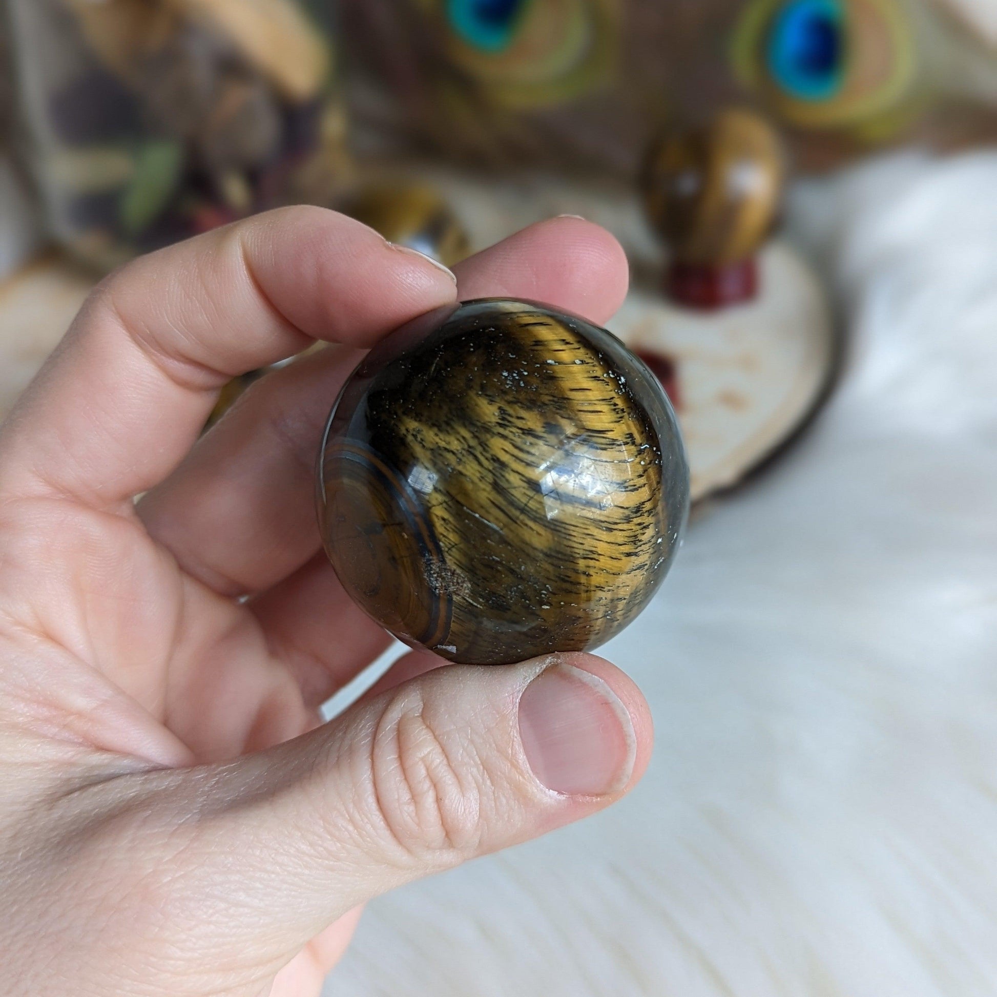 Tigers Eye Sphere ~ Sun and Earth Elements - Earth Family Crystals