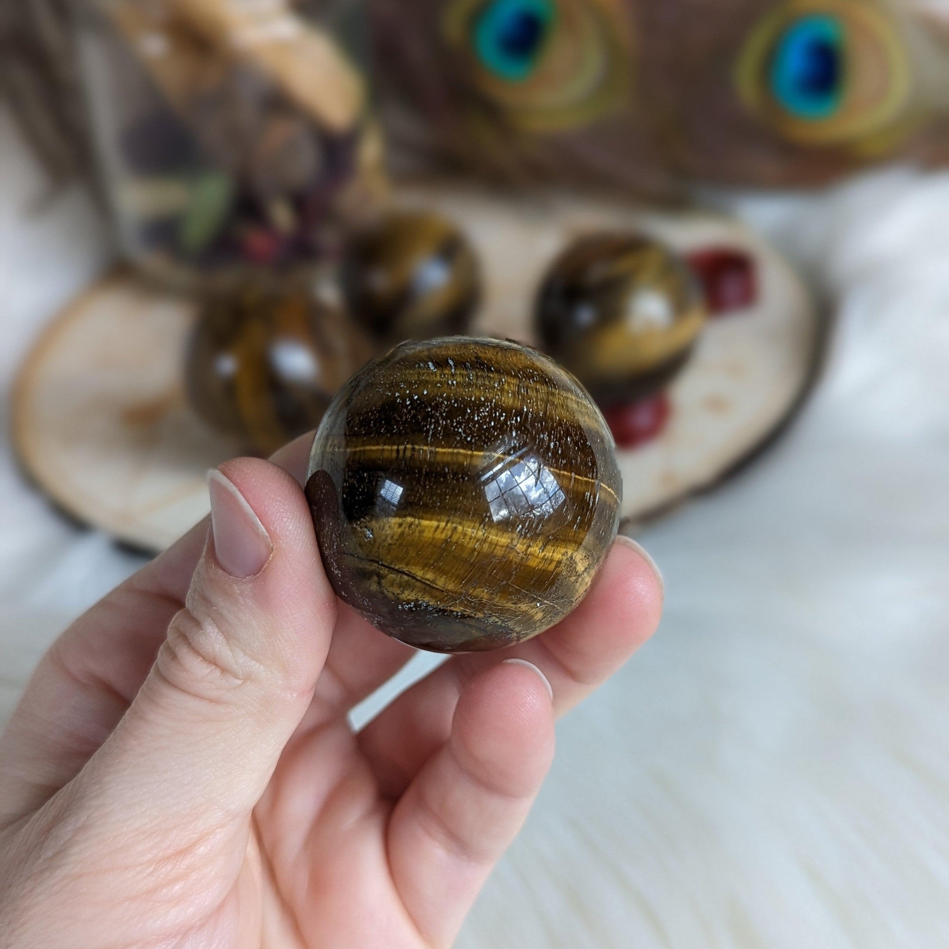 Tigers Eye Sphere ~ Sun and Earth Elements - Earth Family Crystals