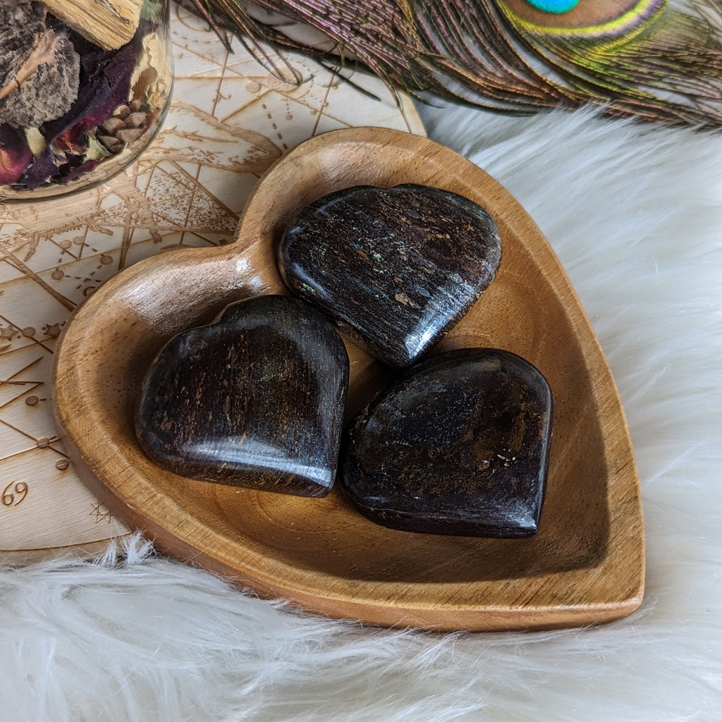 Bronzite Heart Carving ~ Shimmering Earth Energy~ Works on every Chakra - Earth Family Crystals