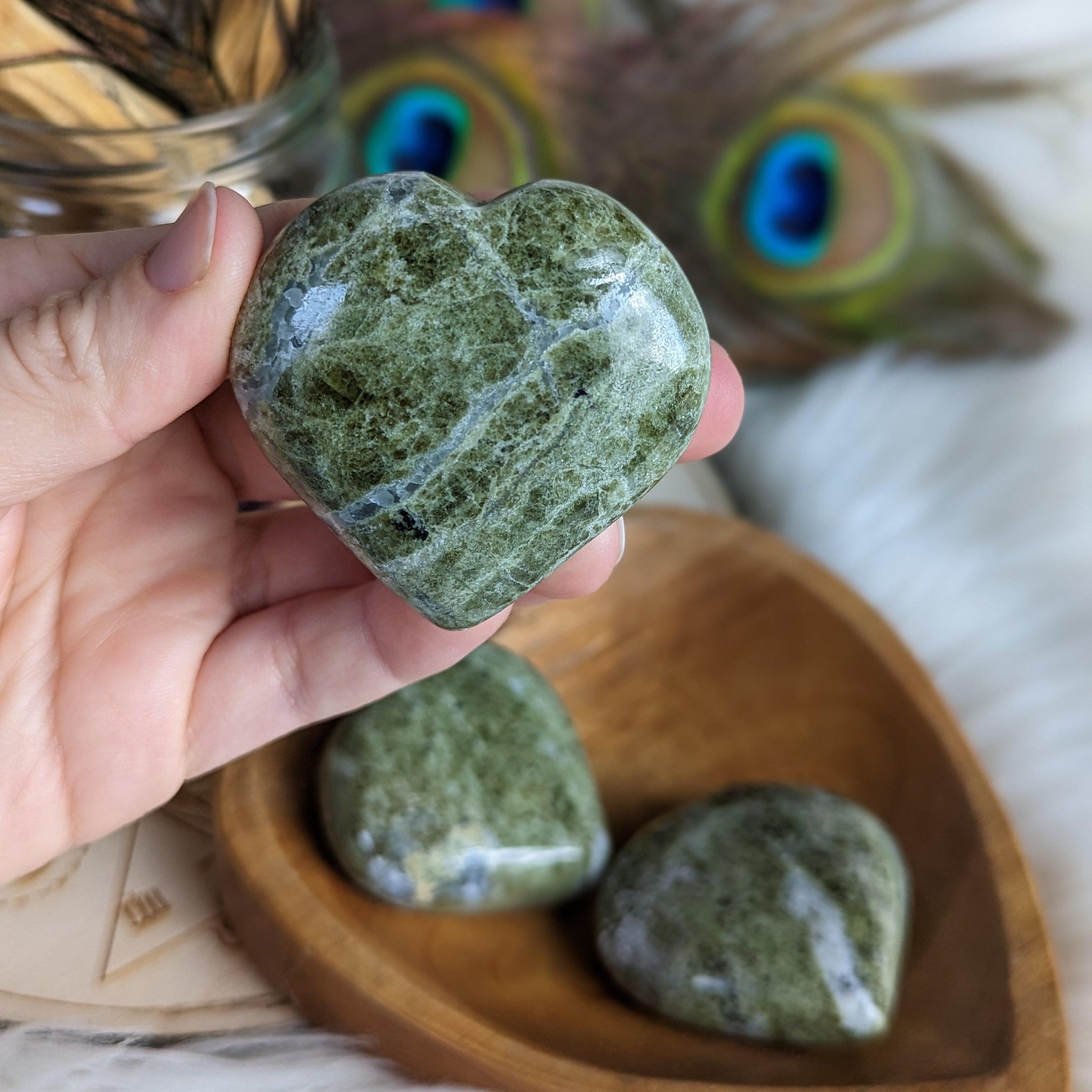 Vesuvianite Heart Carving ~ Balance Your Energy Body - Earth Family Crystals