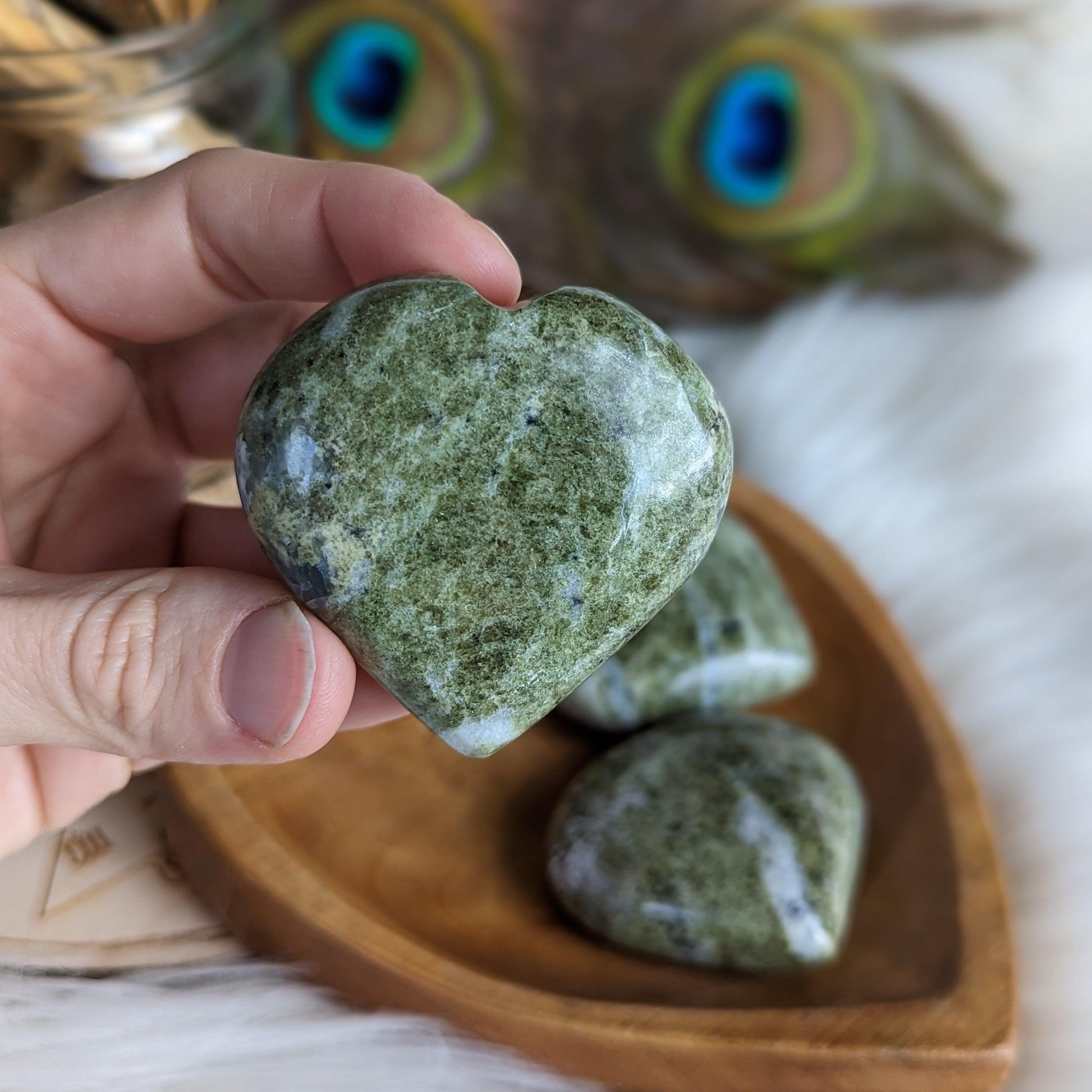 Vesuvianite Heart Carving ~ Balance Your Energy Body - Earth Family Crystals