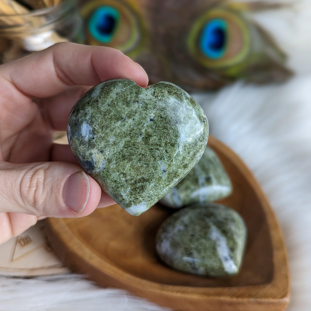 Vesuvianite Heart Carving ~ Balance Your Energy Body - Earth Family Crystals