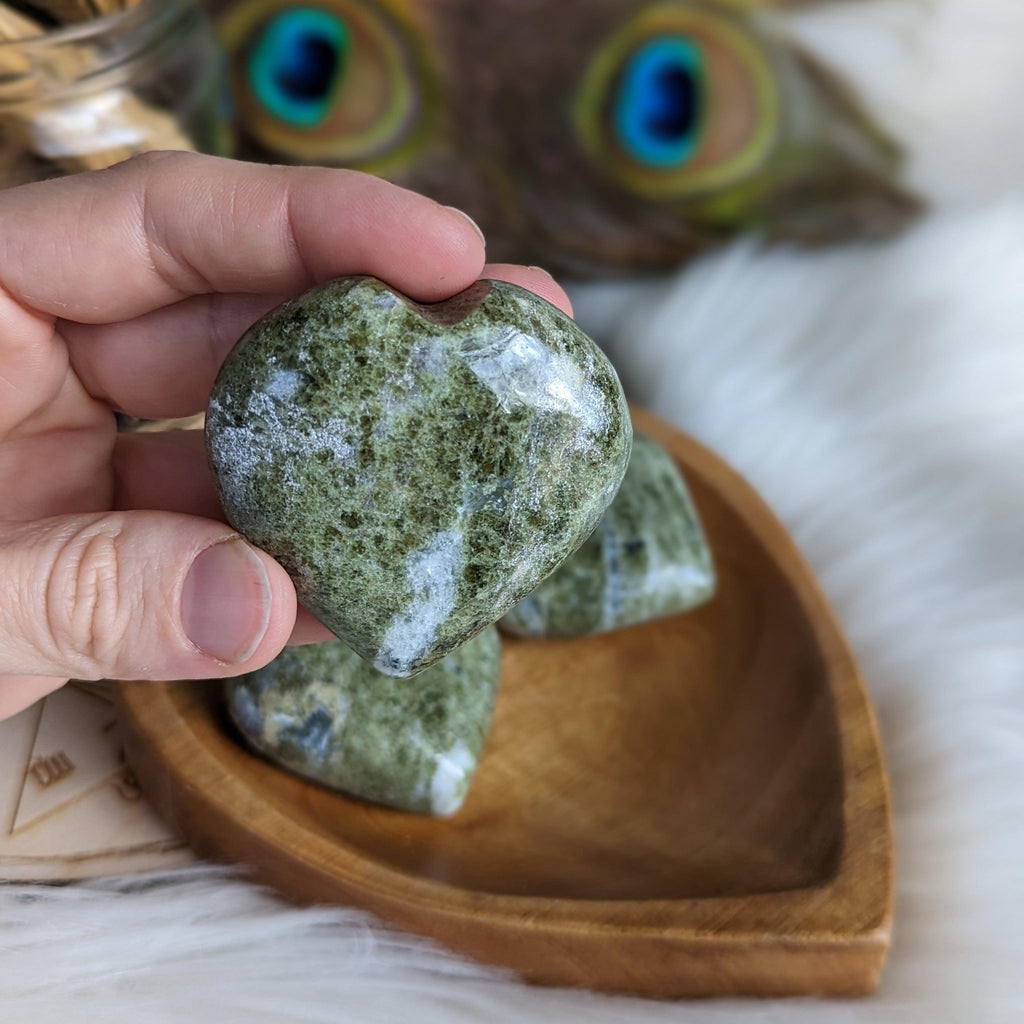 Vesuvianite Heart Carving ~ Balance Your Energy Body - Earth Family Crystals