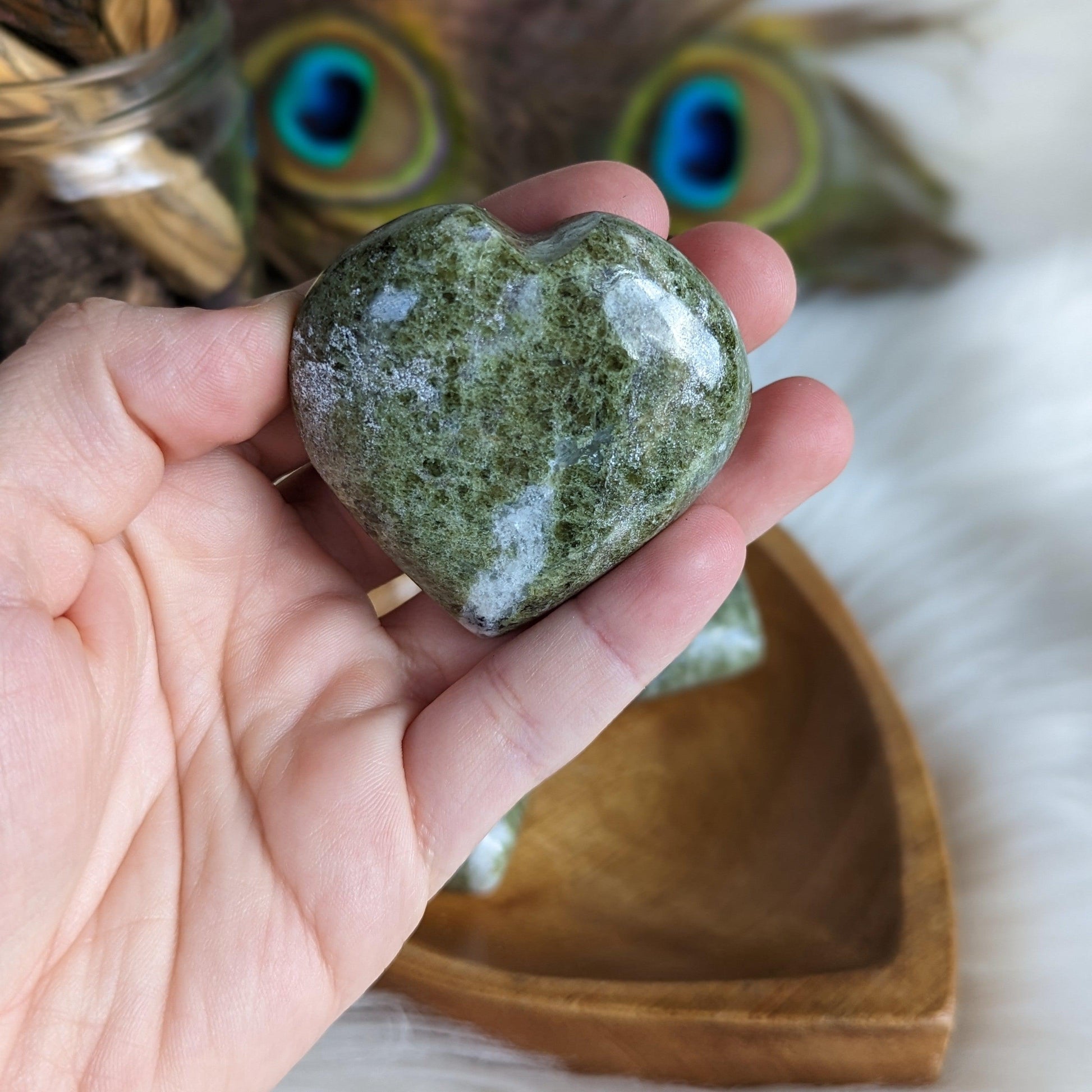 Vesuvianite Heart Carving ~ Balance Your Energy Body - Earth Family Crystals