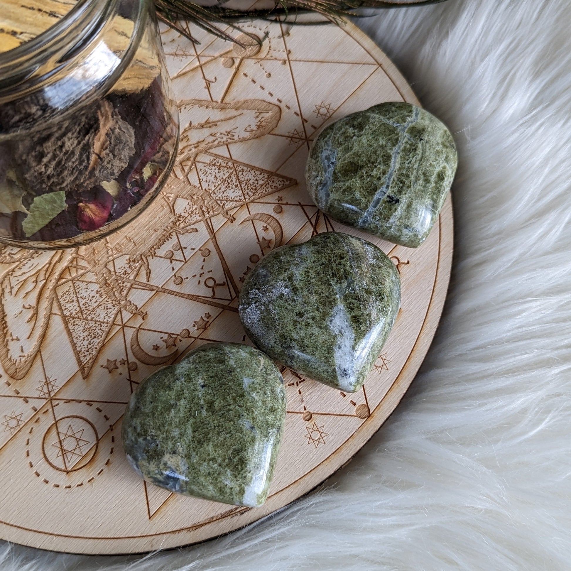 Vesuvianite Heart Carving ~ Balance Your Energy Body - Earth Family Crystals