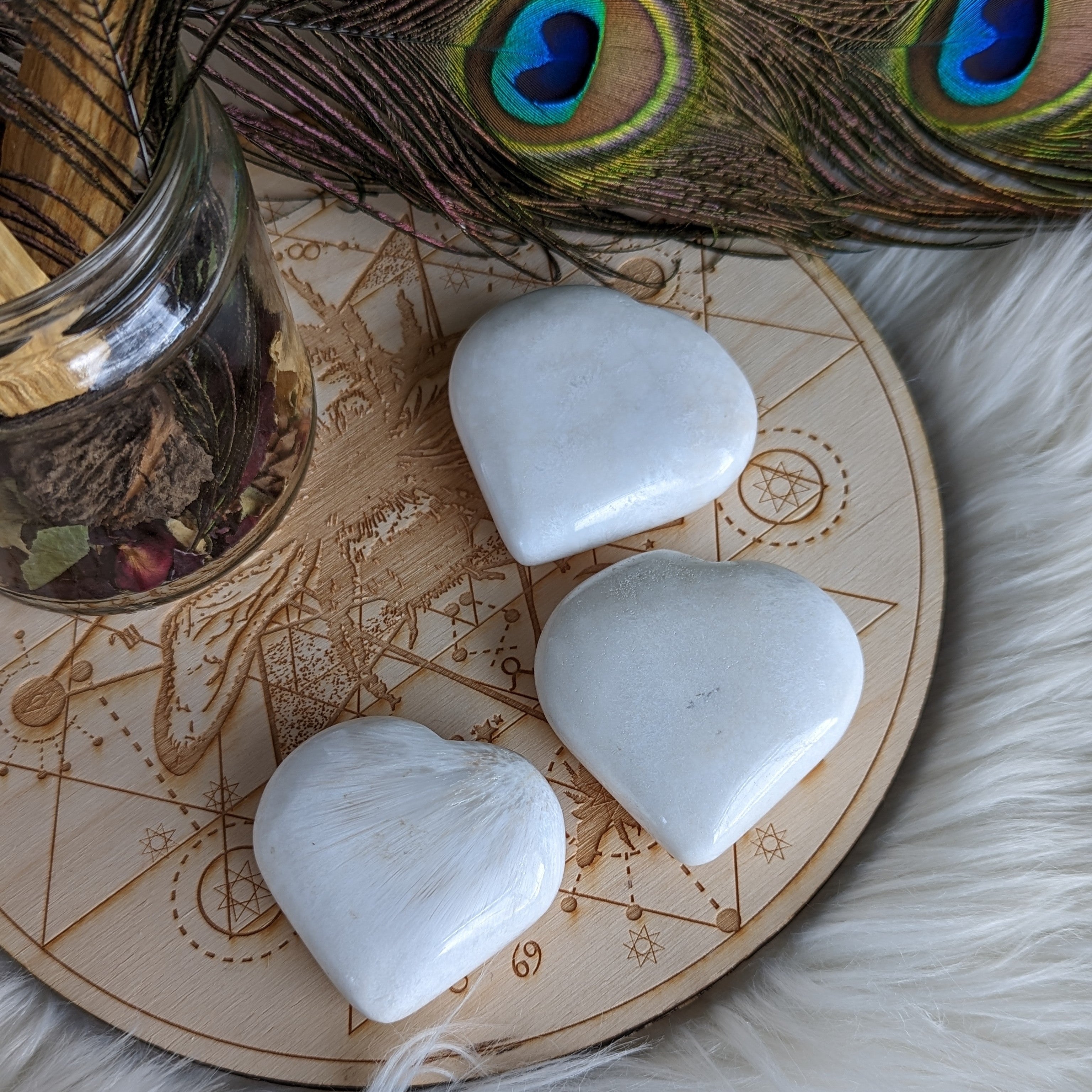 Silky White Scolecite Heart ~ Enhance Loving Connections - Earth Family Crystals