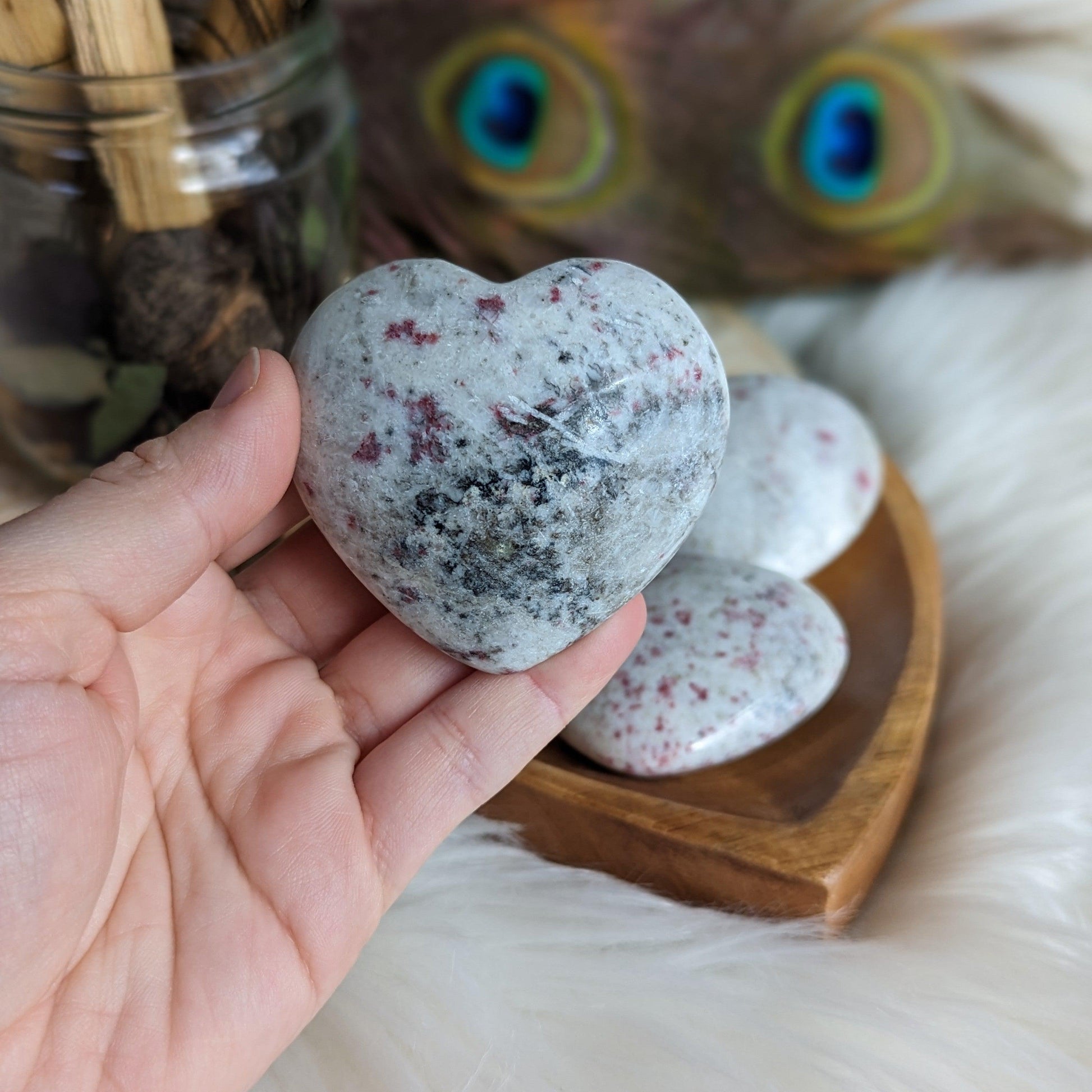 Cinnabrite Puffy Heart Carving ~ Stone of Alchemy, Insight and Success - Earth Family Crystals