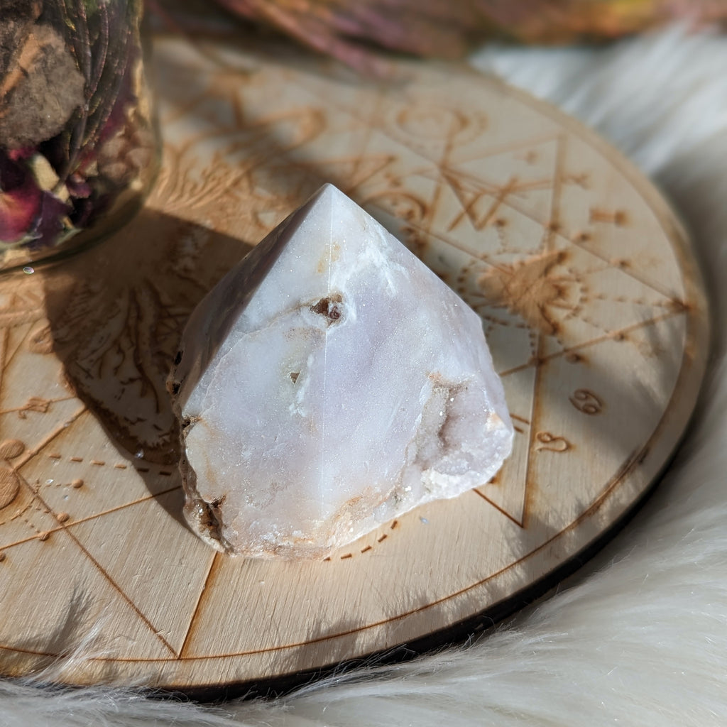 Shimmering Pink Amethyst Point #2 with Druze ~ Grid Focal Point for Healing Energies - Earth Family Crystals