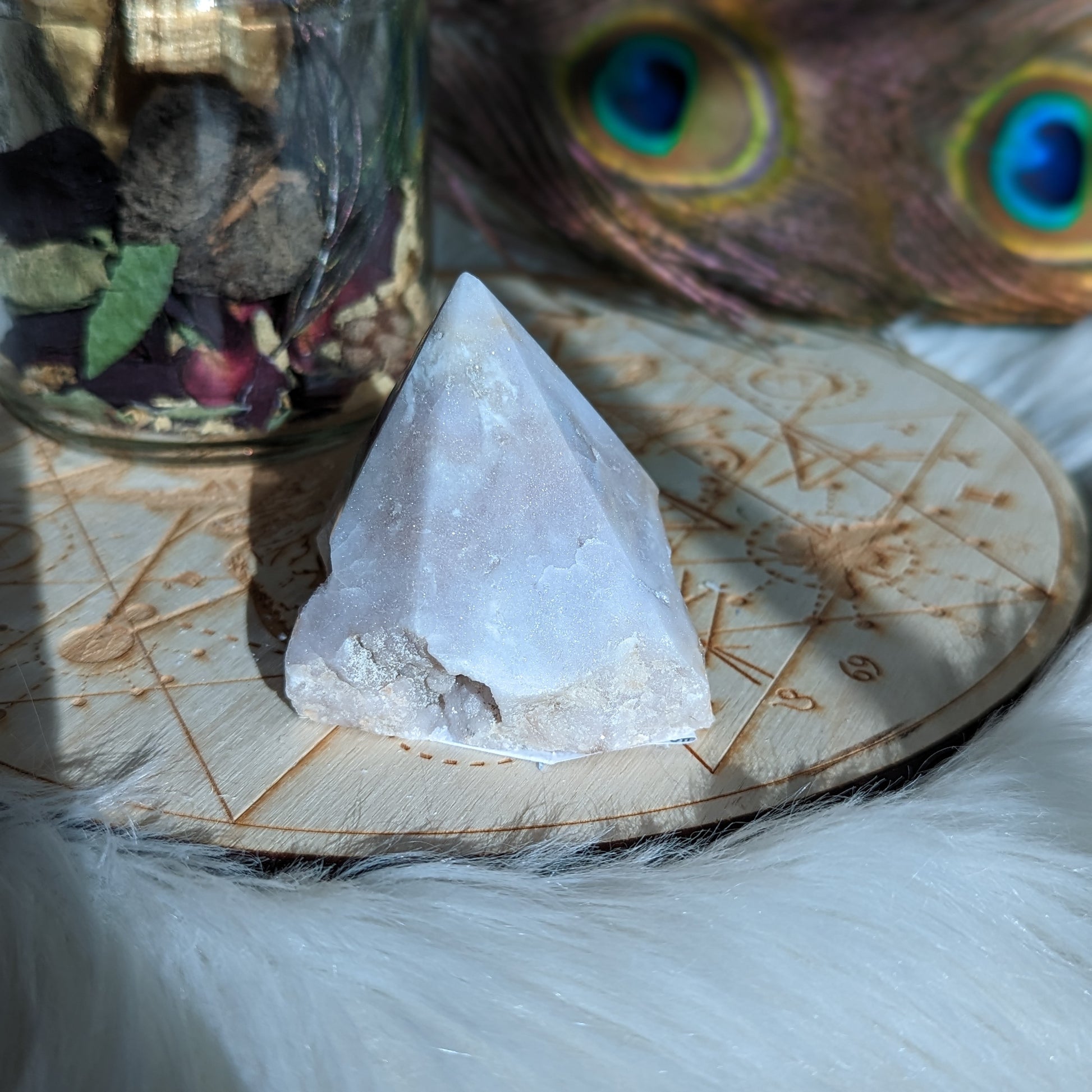 Shimmering Pink Amethyst Point #2 with Druze ~ Grid Focal Point for Healing Energies - Earth Family Crystals