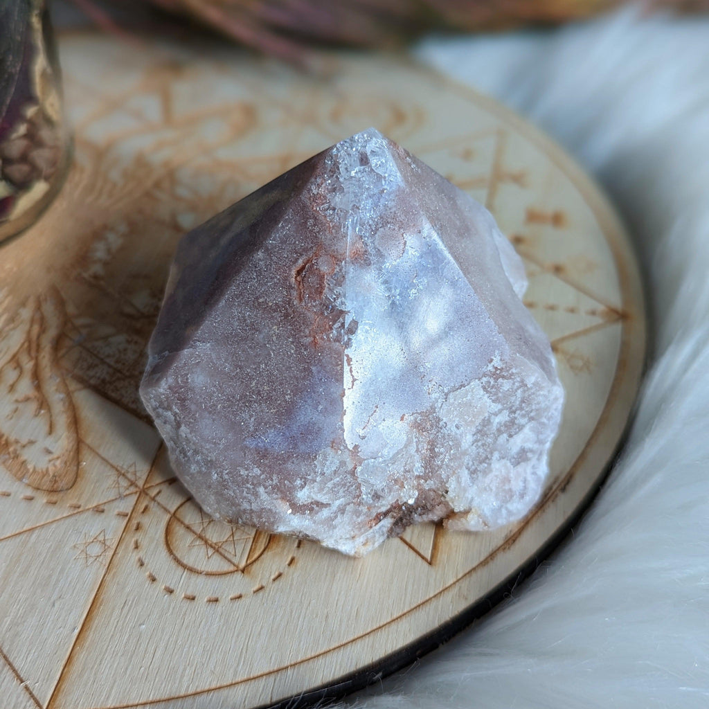 GEMMY Pink Amethyst Point #3 with Druze ~ Grid Focal Point for Healing Energies - Earth Family Crystals